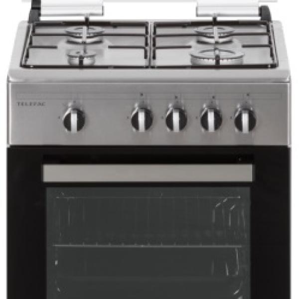 Fogão MonoBloco a Gás Gás Butano / Propano 4 Bocas + Forno 49L TFF5052X.2 (Inox) - TELEFAC