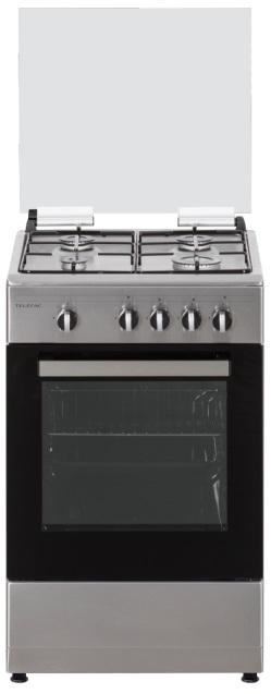 Fogão MonoBloco a Gás Gás Butano / Propano 4 Bocas + Forno 49L TFF5052X.2 (Inox) - TELEFAC