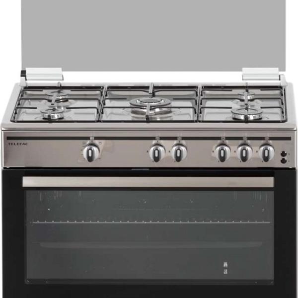 Fogão a Gás Panorâmico 5 Zonas + Forno 91L TFF9062XGP.2 (Inox) - TELEFAC