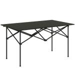 Mesa de Campismo Dobrável de Metal com Tampo Enrolável e Bolsa de Transporte Mesa de Piquenique Portátil 95x55x50 cm Preto