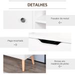 Armário de TV Grande armazenamento com armário prateleiras e gavetas abertas Carga 30 kg 120x28x44 cm Branco