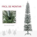 Árvore de Natal 210 cm Árvore de Natal Artificial Nevada com 180 Luzes LED 405 Ramos Verde e Branco