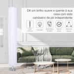Candeeiro de Pé Moderno com Interruptor de Pé e Base de Aço Inoxidável Ø15x120 cm Branco