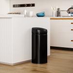 Caixote do Lixo Automático para Cozinha 42 L com Sensor Infravermelho, Fecho Automático e Aço Inoxidável Preto