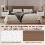 Cómoda com 2 Gavetas de Tecido Frentes com Padrão de Diamante Móvel de Arrumação 59,5x30x54 cm Madeira e Branco