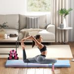 Tapete de Ginástica Dobrável com Espessura de 5 cm Tapete de Exercício 180x60x5 cm com Alças de Transporte Azul Degradê