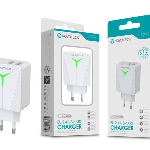 Carregador 2.4A 2USB Ic Smart C-006