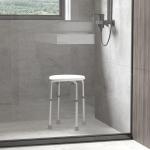 Banco de Duche Banco de Segurança para Duche com Altura Ajustável 32,2x41x35,5 - 54cm Branco