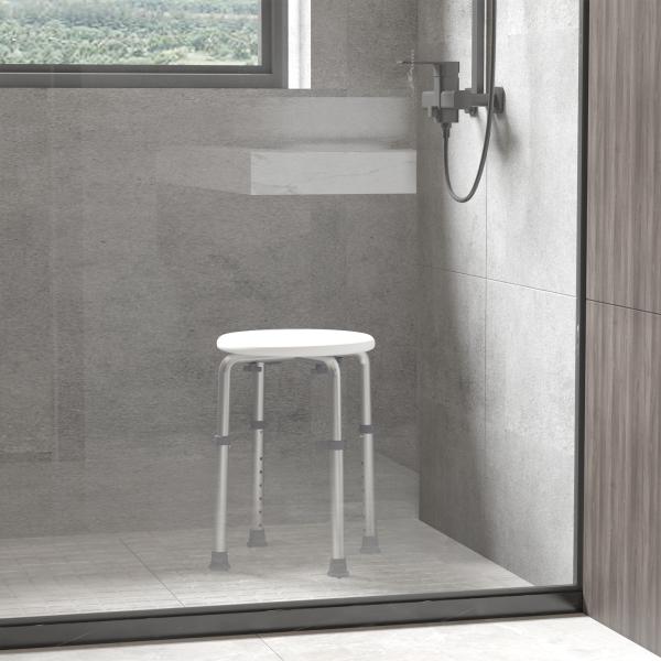 Banco de Duche Banco de Segurança para Duche com Altura Ajustável 32,2x41x35,5 - 54cm Branco