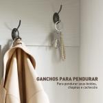 Móvel Cabide de Entrada com Banco Sapateira 5 Ganchos 3 Prateleiras Armário e Compartimentos Estilo Rústico 105x40x180 cm Branco