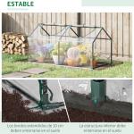 Estufa 119x60x60cm Estufa de Jardim com 2 Janelas Enroláveis para Cultivo de Plantas Verduras Flores Transparente
