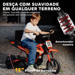 Mota Elétrica para Crianças 24V com Motor 250W Velocidade de 6 - 16km/h Rodas de 30,5 cm para Crianças de 8 - 12 Anos Vermelho