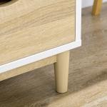 Móvel de TV para Televisores de até 55" com Prateleiras de Armazenamento e 4 Gavetas 120x40x44,5cm Branco e Carvalho
