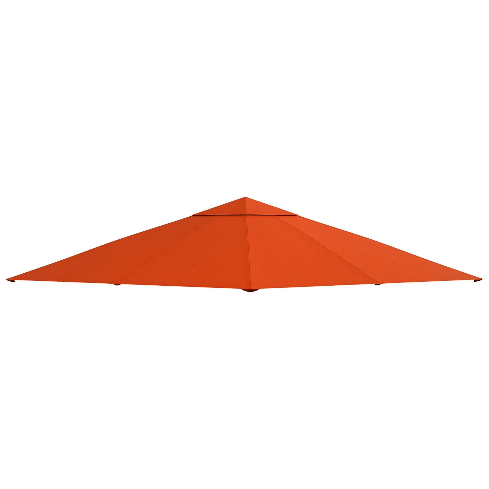 Toldo de Substituição de 3x3m para Pérgola de Jardim com 8 Orifícios de Drenagem e Ventilação Laranja