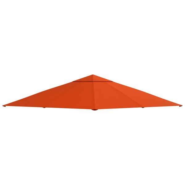 Toldo de Substituição de 3x3m para Pérgola de Jardim com 8 Orifícios de Drenagem e Ventilação Laranja
