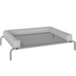 Cama Elevada para Cães com Latertais Amovíveis Cama Elevada para Cães Médios Portátil com Malha Respirável 130x90x30 cm Cinza Claro