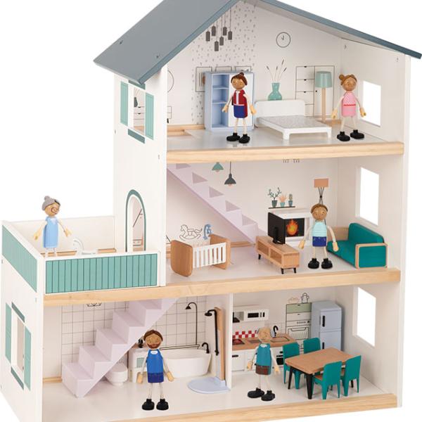 Casa Grande de Bonecas Madeira 31 pcs 3+ - WOODEN TOYS