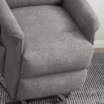 Poltrona Relax Reclinável Elétrica Poltrona Levanta Pessoas com Controlo Remoto e Bolso Lateral 66x90x96 cm Cinza