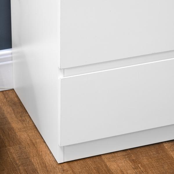 Cómoda Moderna com 6 Gavetas Cómoda de Madeira para Dormitório Entrada Sala de Estar 80x39x115cm Branco