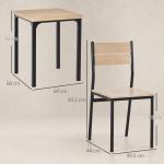Conjunto de Mesa e 2 Cadeiras de Jantar, 3 Peças, para 2 Pessoas, 120 kg, Madeira Natural