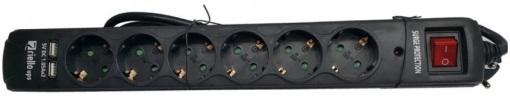 Extensão Sextupla c/ Interruptor e 2 Portas USB - RIELLO