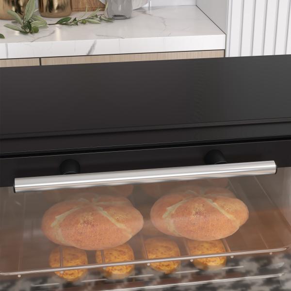 Mini Forno Elétrico 9L com Temperatura Ajustável até 230°C Temporizador 60 min e Bandeja para Assar 35x24,6x20 cm Preto