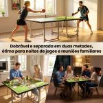 Mesa de Ping Pong Dobrável Mesa de Ping Pong Profissional com Rede e Estrutura de Aço 182x91x76 cm Verde