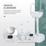 Lavatório Portátil para Campismo com Depósito de Recuperação de Água e Dispensador de Sabão 83x50x103 cm Cinza Claro