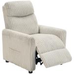 Poltrona Relax Reclinável Manual Estofada em Veludo com Apoio para Pés 73x86x100 cm Creme