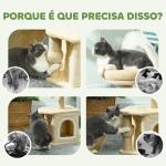 Arranhador para Gatos com Cama Caverna Plataforma Bola Suspensa e Poste de Juta 42x30x66 cm Marrom e Bege