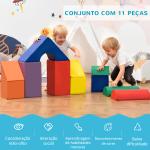 Conjunto de 11 Blocos de Espuma para Crianças Brinquedo de Aprendizagem para Crianças 1 - 3 Anos 50x50x25 cm Multicor