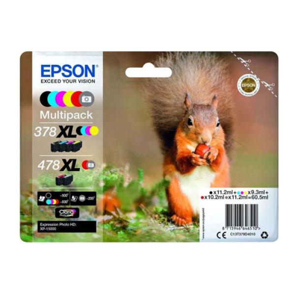 Tinteiro Original Epson nº378XL/478XL Multipack de 6 cores — Recondicionado