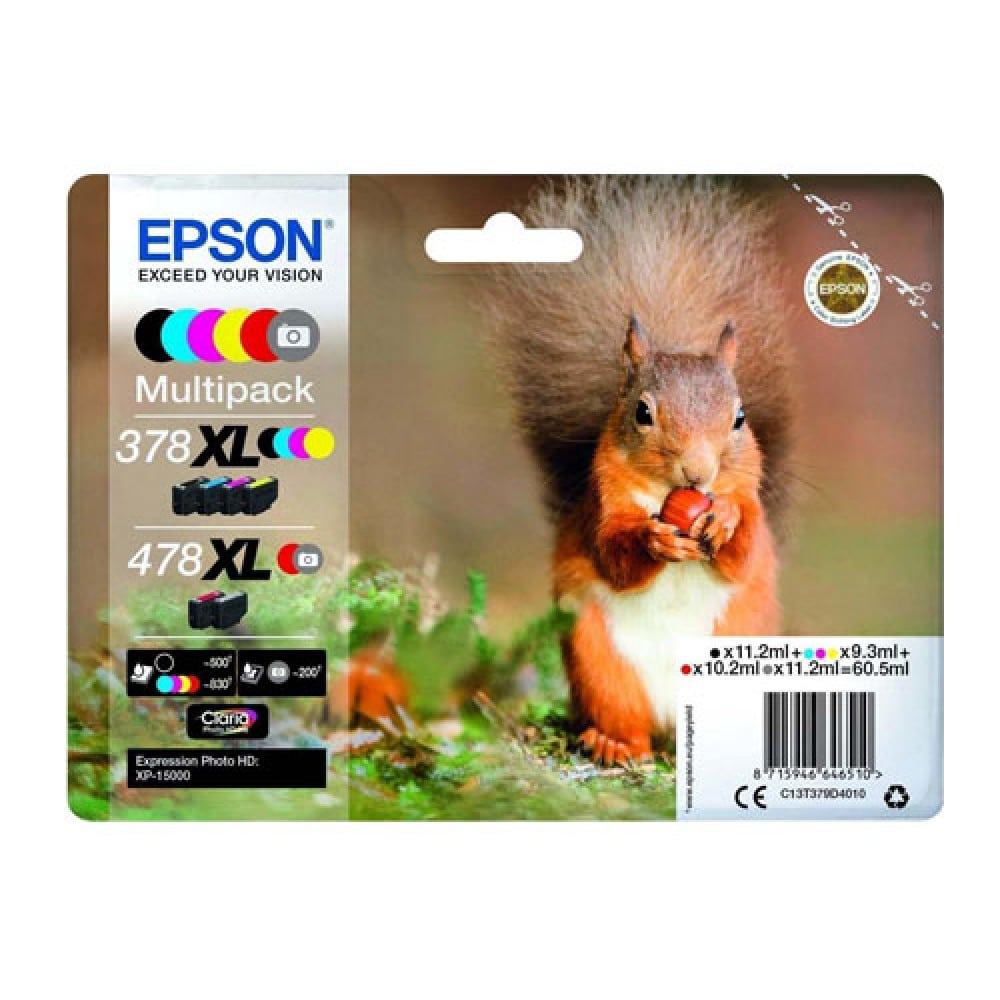 Tinteiro Original Epson nº378XL/478XL Multipack de 6 cores — Recondicionado