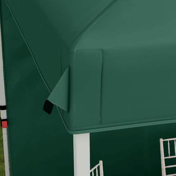 Tenda Dobrável 2,5x2,5 m Tenda de Jardim com 1 Parede Lateral Altura Ajustável para Campismo Festas Verde