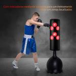 Saco de Boxe de Pé 165cm Sacos de Chão com Suporte para Preencher de Água ou Areia para Adultos e Crianças Preto