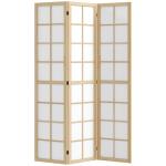 Biombo Dobrável de 3 Painéis Separador de Ambientes de Interior para Sala de Estar Dormitório e Escritório 120x170 cm Madeira e Branco