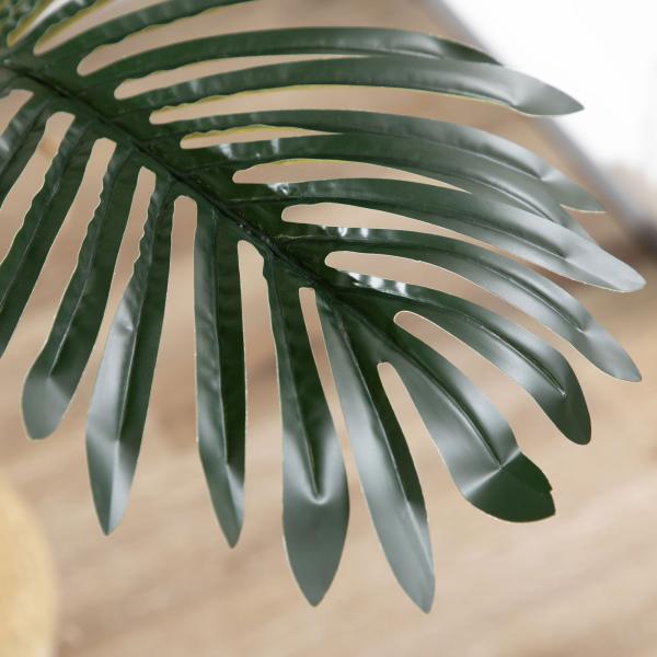 Planta Artificial Palmeira Areca com Vaso e 30 Folhas Decoração para Interior e Exterior Ø19,5x190 cm Verde