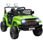 Carro Elétrico para Crianças Carro Elétrico Infantil UTV 12V com Velocidade Ajustável USB e Faróis 95x62,5x65 cm Verde