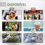 Compostor de Tambor Giratório com Capacidade 160L de Dupla Câmara e Ventilação para Resíduos Orgânicos 71x65x96 cm Cinza e Verde