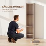 Estante para CDs e DVDs Suportes para CD Estreitos com 9 Compartimentos Prateleiras Ajustáveis 33x24x140 cm Madeira