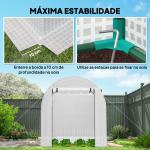 Estufa de Jardim 180x180x200 cm Estufa Tipo Túnel Pequena com Porta Enrolável e Janela de Malha para Cultivar Plantas Flores Branco