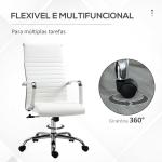 Cadeira de Escritório Ergonómica Giratória 360° Basculante com Altura Ajustável 54x62x104 - 114 cm Branco