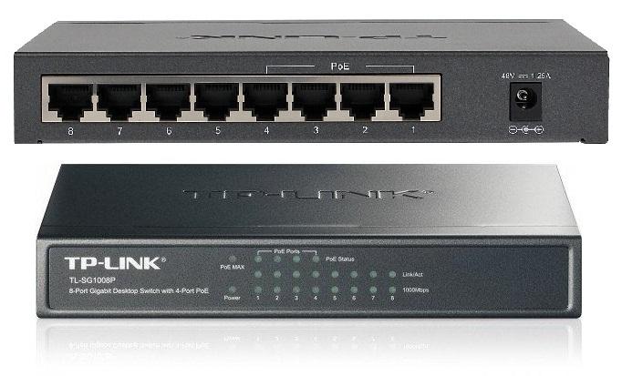 Switch 8 Portas Gigabit c/ 4 Portas PoE - TP - LINK