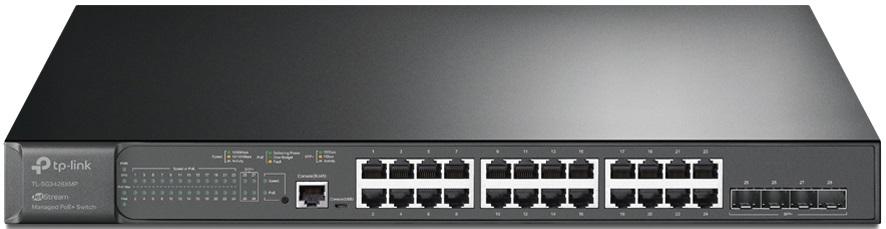 Switch JetStream 24 Portas Gigabit Managed PoE+ + 4 Portas SFP+ (10GbE) - TP - LINK