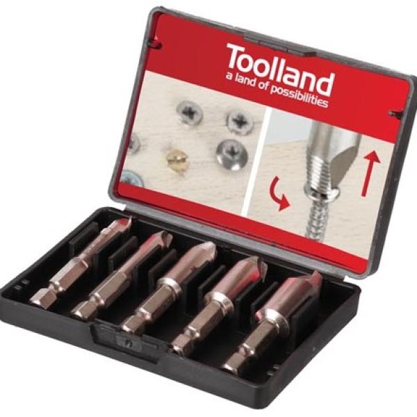 Pack 5x Brocas p/ Extrair Parafusos Danificados - Toolland