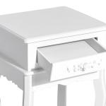 Mesa de Cabeceira com 1 Gaveta Mesa Auxiliar de Madeira para Dormitório Sala de Estar Estilo Moderno 40x35x60cm Branco