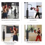 Punching Ball de Boxe com Altura Ajustável com 2 Bolas de Velocidade Barra Giratória 360° e Base Preenchida 88x50x160 - 230cm Preto