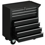 Carrinho de Ferramentas com 7 Gavetas Rodas Trava Armário de Armazenamento para Oficina de Garagem e Chapa de Aço 69x33x75 cm Preto