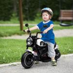 Motocicleta Elétrica para Crianças de 18 - 36 Meses com Bateria 6V Farol e Rodas Auxiliares Removíveis 76x42x57 cm Branca