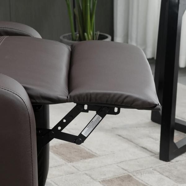 Poltrona de Massagem Reclinável com 2 Zonas de Massagem 8 Programas e 5 Níveis de Intensidade 68x88x98 cm Marrom Escuro